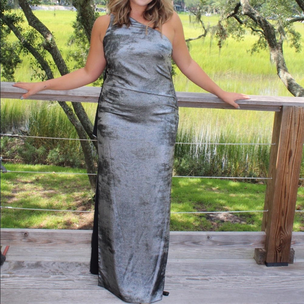 Ralph Lauren One shoulder maxi gown